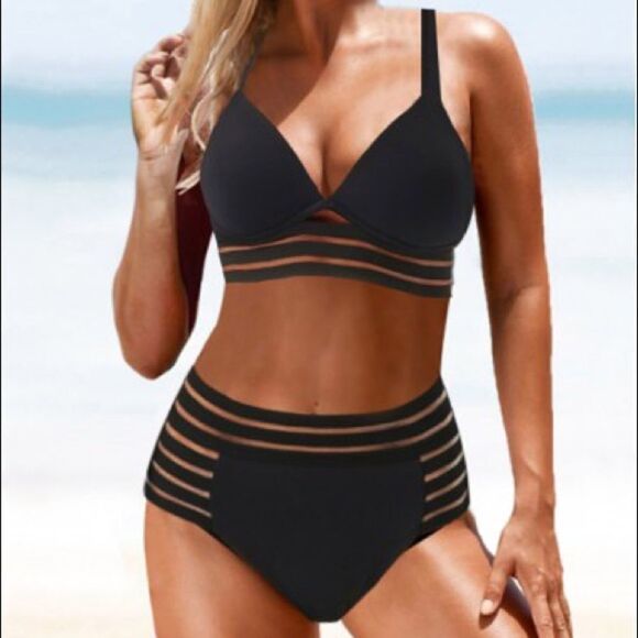 ✨HP✨Sheer Mesh High Waisted Bikini Set✨ - Picture 2 of 6